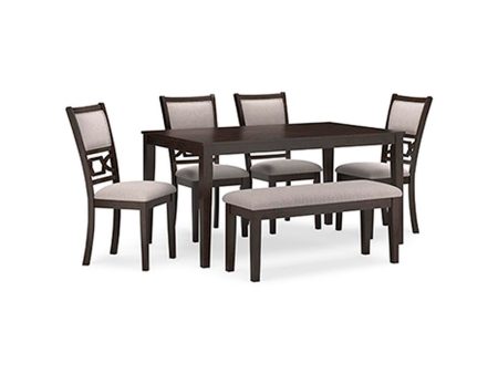 Langwest Dining Table and 4 Chairs and Bench (Set of 6) Online Sale