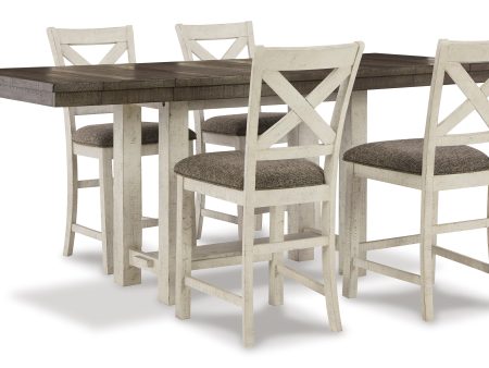 Brewgan Counter Height Dining Table, 4 Barstools and Bench Cheap