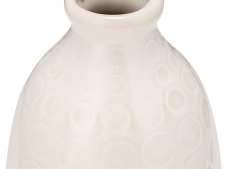 CER, 9  CIRCLES VASE, BEIGE Hot on Sale