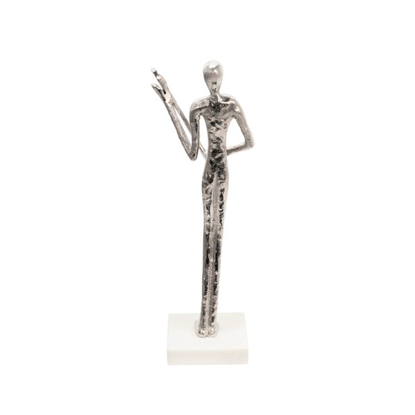 15  FLUTE MUSICIAN ON MARBLE BASE, SILVER Online now