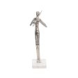 15  FLUTE MUSICIAN ON MARBLE BASE, SILVER Online now