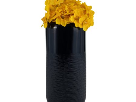 CER, 12 H GROOVED VASE, NAVY BLUE Hot on Sale