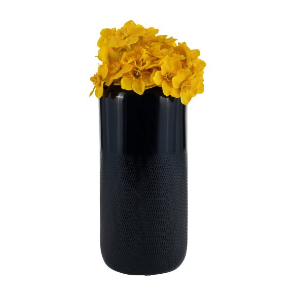 CER, 12 H GROOVED VASE, NAVY BLUE Hot on Sale