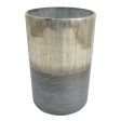 GLASS, 9  METALLIC 2-TONE VASE, SILVER Cheap