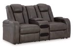 Fyne-Dyme Power Reclining Loveseat With Console Fashion