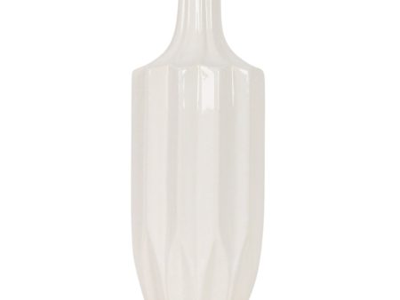 CER, 13  FLUTED VASE, WHITE For Discount