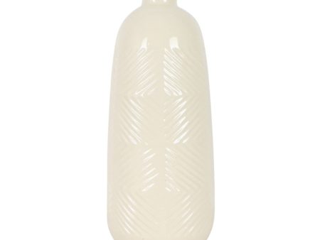 CER, 14  TEXTURED LINES VASE, COTTON Hot on Sale