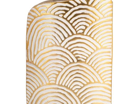 METAL, 12  ARCH PATTERN VASE, GOLD For Discount