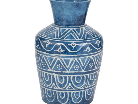 TERRACOTTA, 12 H VASE, BLUE Online Sale