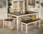 Whitesburg Dining Table and Chairs with Bench ( Set of 6 ) Online Sale