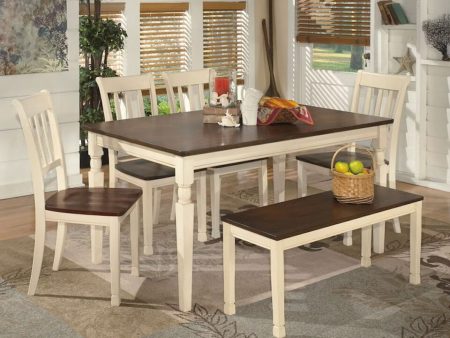 Whitesburg Dining Table and Chairs with Bench ( Set of 6 ) Online Sale