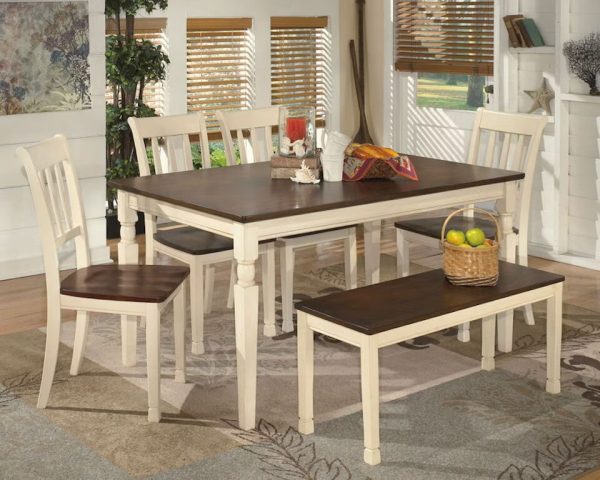 Whitesburg Dining Table and Chairs with Bench ( Set of 6 ) Online Sale