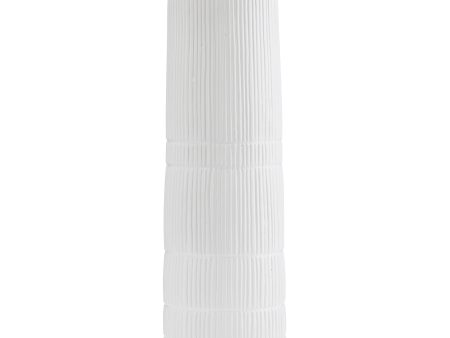 CER, 18 H LINED CYLINDER VASE, WHITE Sale