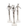 15  FLUTE MUSICIAN ON MARBLE BASE, SILVER Online now