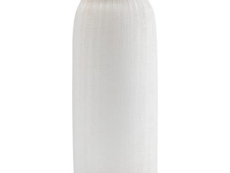 CER, 16 H RIDGED VASE, WHITE on Sale