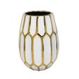 CERAMIC VASE 9.5  WHITE GOLD Fashion