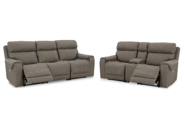 Starbot 3-Piece Power Reclining Sofa & Power Reclining Loveseat With Console For Discount