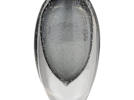 GLASS, 9 H ELLIPSE VASE, SMOKE Discount