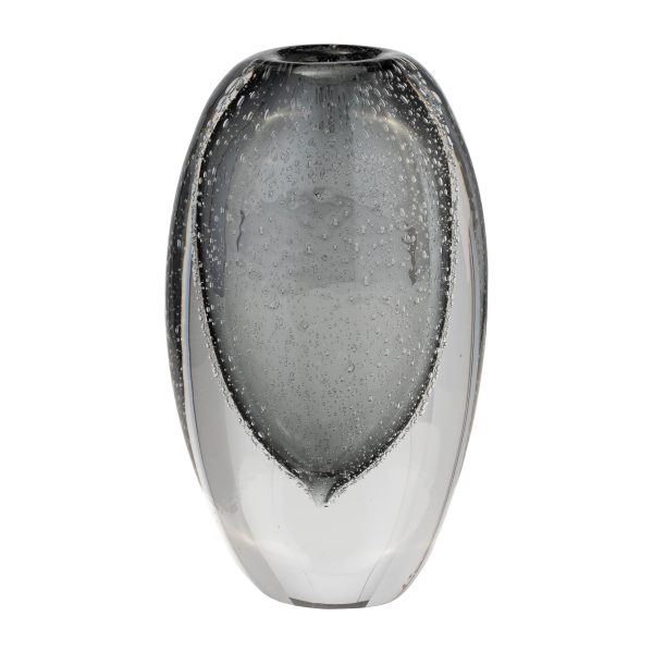 GLASS, 9 H ELLIPSE VASE, SMOKE Discount