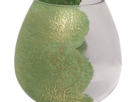 GLASS, 10  DIPPED VASE, GREEN Online Sale