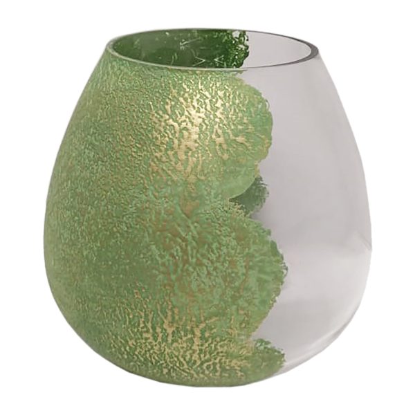 GLASS, 10  DIPPED VASE, GREEN Online Sale