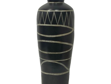 TERRACOTTA, 22 H MODERN VASE, BLACK Discount