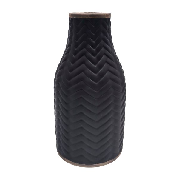 10  Chevron Vase, Black Fashion