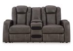 Fyne-Dyme Power Reclining Loveseat With Console Fashion