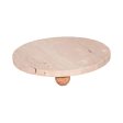 10  Travertine Tray On Wood Ball Feet, Tan Discount