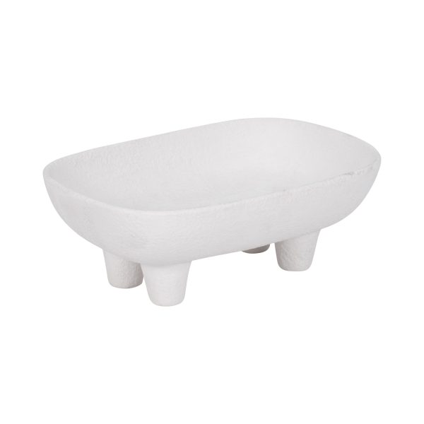 10  Footed Rounded Rectangle Bowl, White Discount