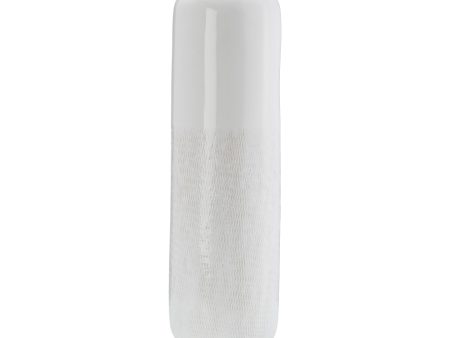 CER, 12 H GROOVED VASE, IVORY Cheap