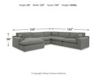 Elyza 5-Piece Sectional with Chaise -10007S6 Fashion