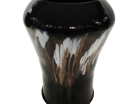 IRON,25 H,OVAL STAIN VASE,BLACK Discount