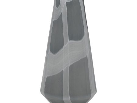 11  VICTORIA LARGE GRAY GLASS VASE Online now