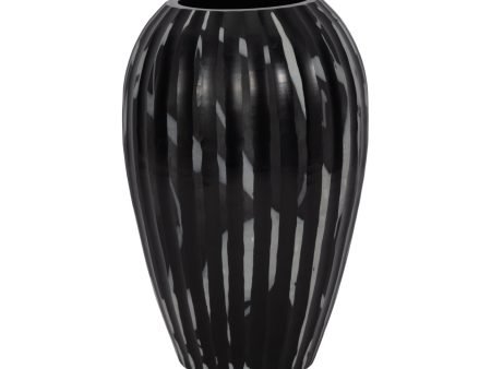 13  MINERVA SMALL BLACK AND WHITE GLASS VASE Online Hot Sale