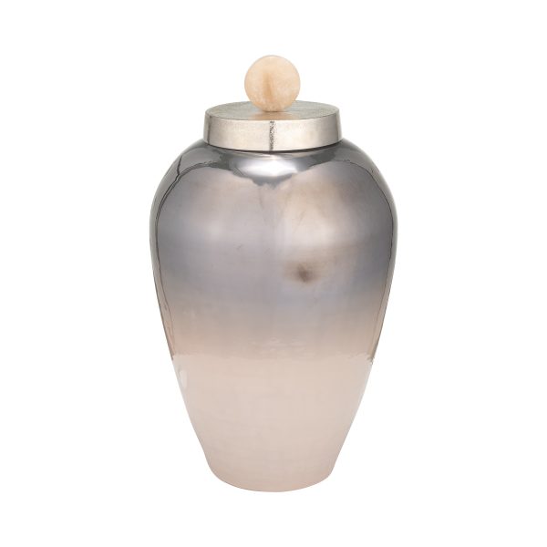 17 H GLASS VASE W  BLUSH KNOB, CHAMPAGNE Online Hot Sale