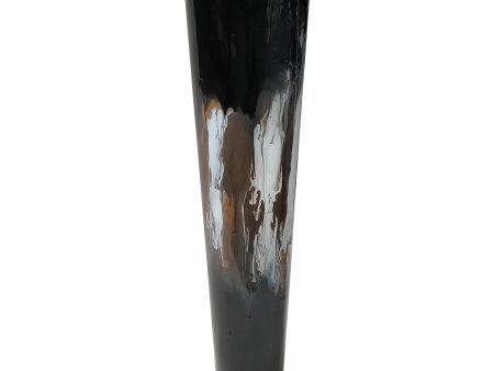 IRON,24 H,TALL CUP STAIN VASE,BLACK Online Sale