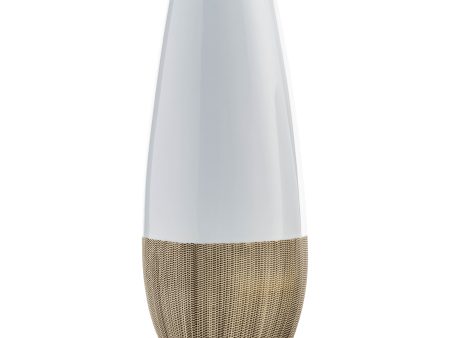 CER, 13 H 2-TONE VASE, CREME WHITE For Discount