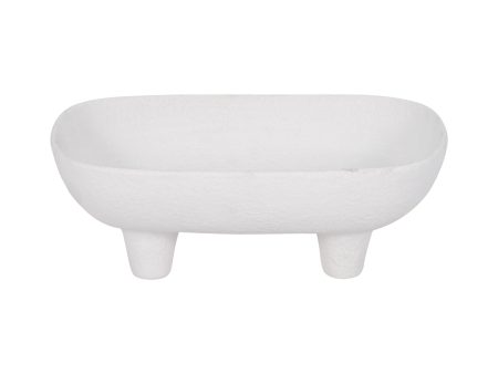 10  Footed Rounded Rectangle Bowl, White Discount