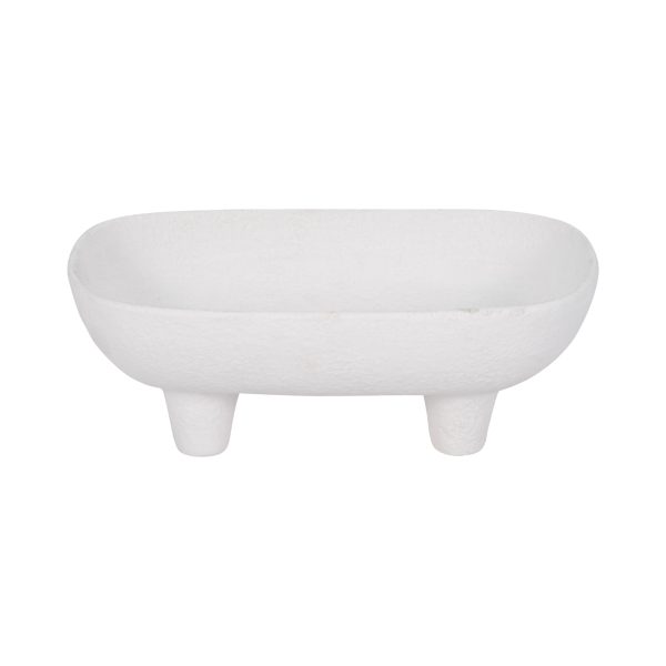 10  Footed Rounded Rectangle Bowl, White Discount