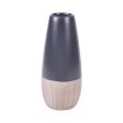 CER, 13 H 2-TONE VASE, CREME BLK For Sale