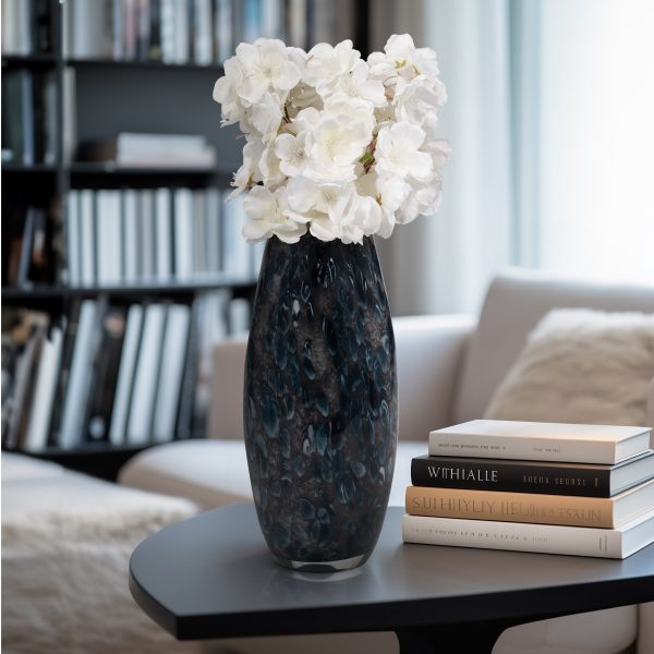 11  AMALDA LARGE BLUE GLASS VASE Online now