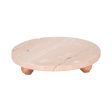 10  Travertine Tray On Wood Ball Feet, Tan Discount